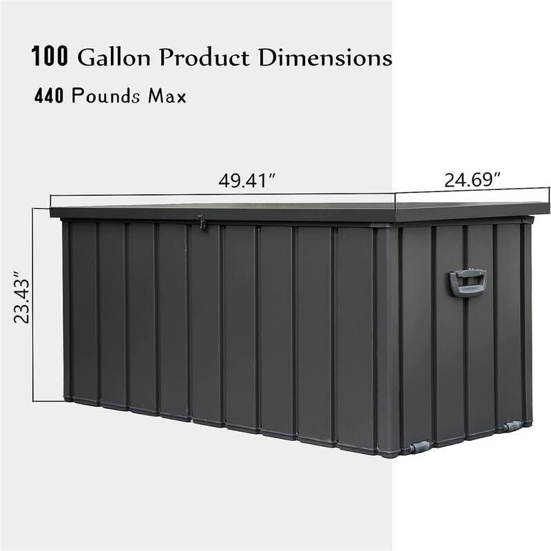 100 Gallon Patio Resin Storage Deck Box Lockable