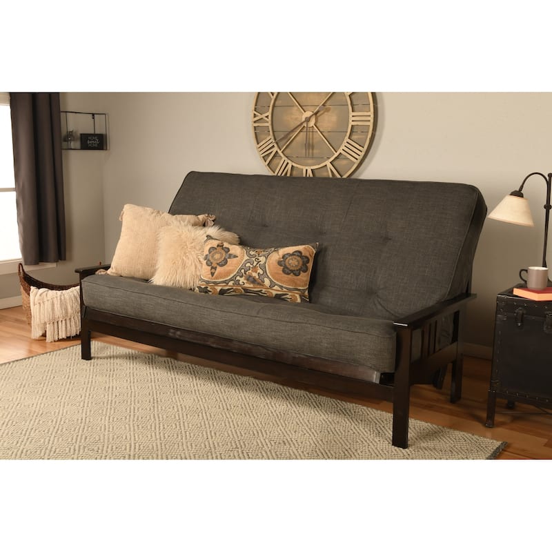 Somette Monterey Queen-size Futon Set in Espresso Finish with Linen Mattress