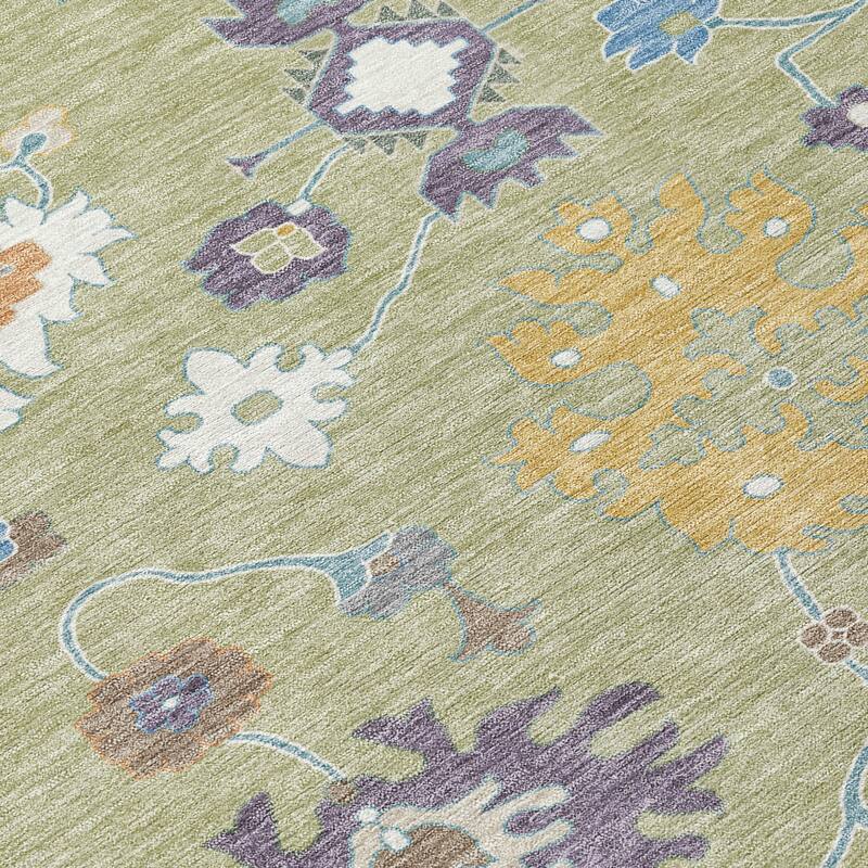 Machine Washable Indoor/ Outdoor Traditonal Delhi Chantille Rug