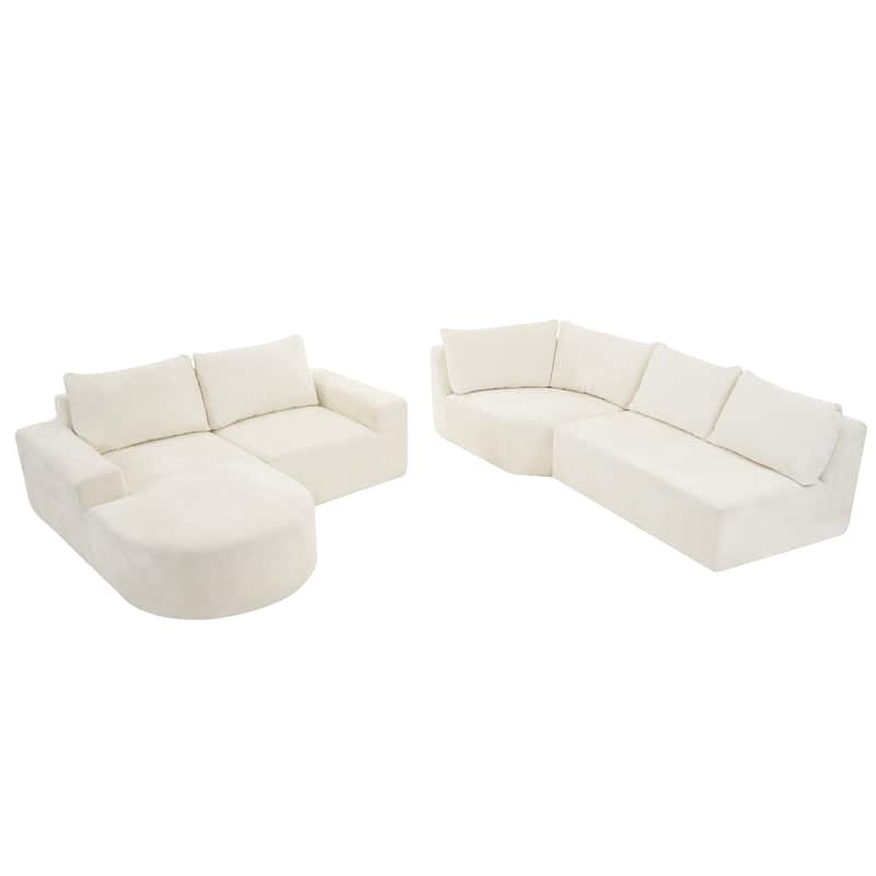 139" Chenille Modular Cloud Sectional Sofa with Deep Seating, Pocket Spring Support, and 5-Piece U-Shaped Configuration