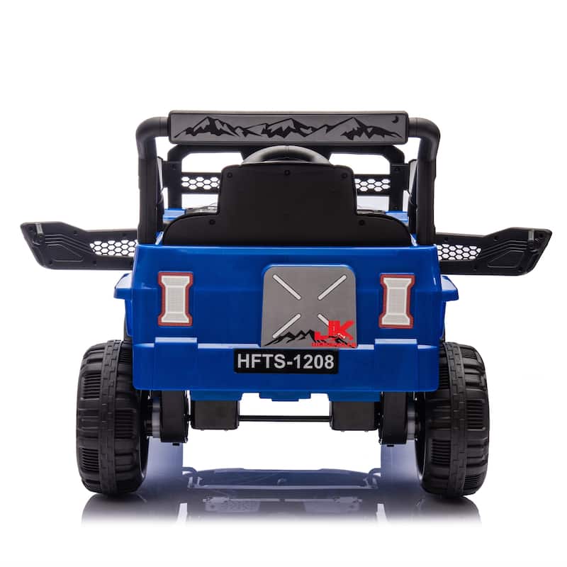 12V Kids Ride On Electric Truck Car W/Parents Control,2WD,4-wheel suspension,Adjustable volume,Microphone jack,Power display,LED