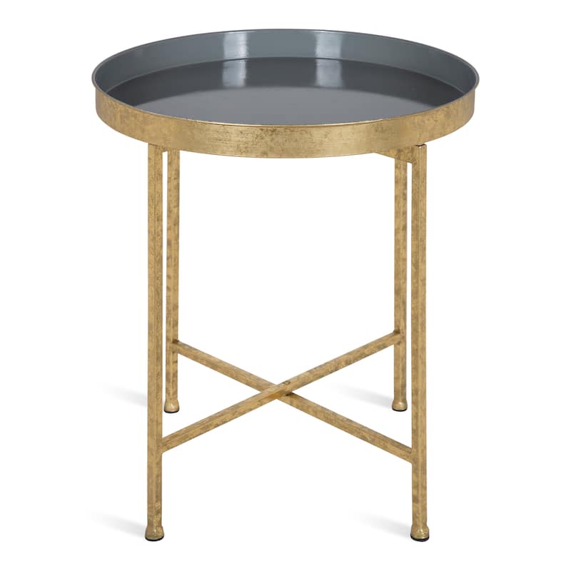 Kate and Laurel Celia Round Metal Side Table - 18.25x18.25x22
