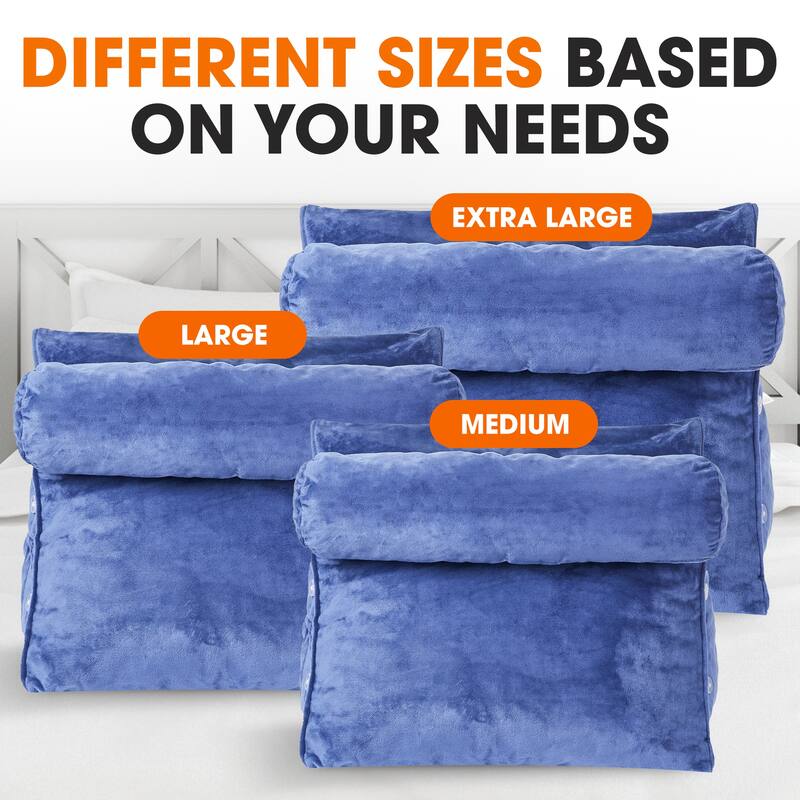 Cheer Collection Extra Large Wedge Pillow with Detachable Bolster