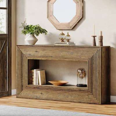 59-Inch Wood Console Sofa Entryway Accent Table for Living Room