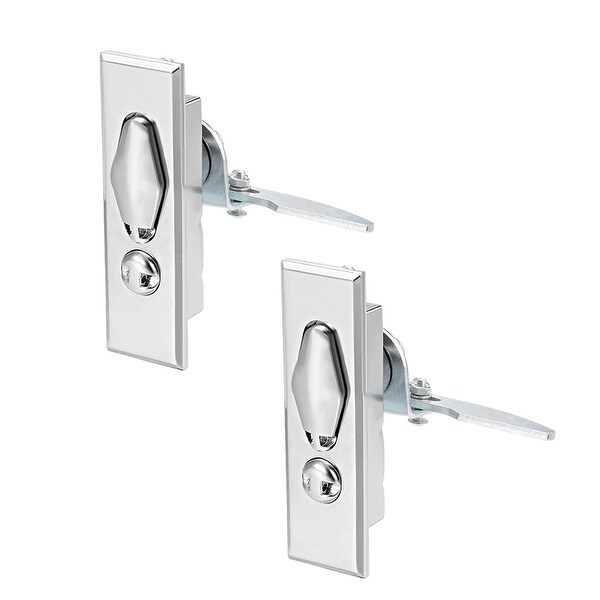 Electric Cabinet Panel Cam Lock Push Button Type Zinc Alloy Turn Right 2Pcs