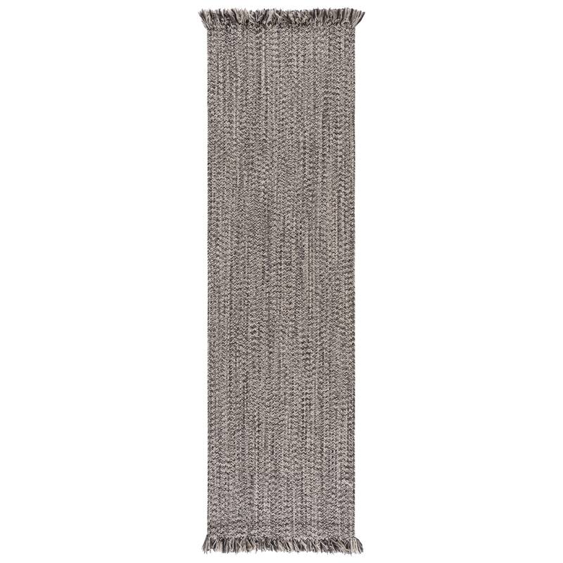 SAFAVIEH Handmade Braided Natasja Washable Indoor/Outdoor Rug - Weather Resistant & Easy Cleaning - 2'3" x 8' Runner - Grey/Ivory