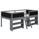 preview thumbnail 7 of 16, Twin Low Loft Bed with Movable Shelves and Chalkboard Guardrail