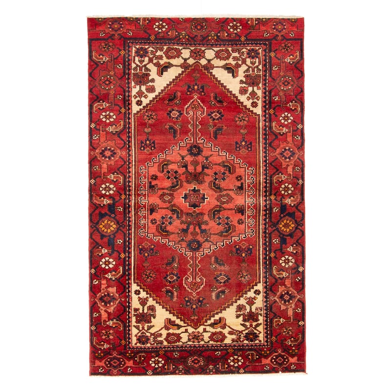 ECARPETGALLERY Hand-knotted Andelz Red Wool Rug - 3'10 x 6'4