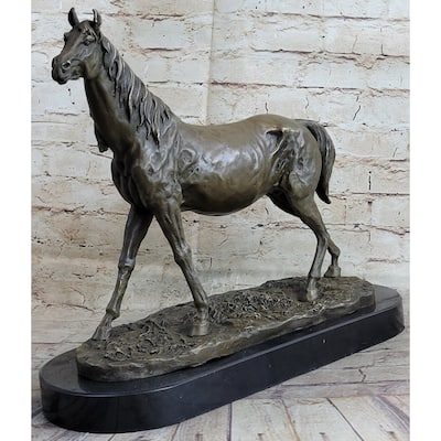 Abstract Modern Art Stallion Racing Imitative Horse Trophy Bronze Sculpture By Mene Figure