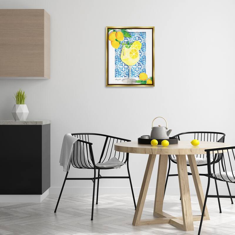 Stupell Mediterranean Limoncello Drink Framed Floater Canvas Wall Art Design By Hillary Holt