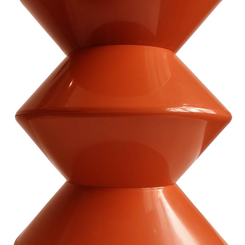Round Side Table in ABS Plastic with Double-Hourglass Design End Table For Indoor and Outdoor