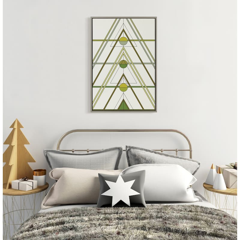 Kate and Laurel Sylvie Mid Century Modern Retro Tree Framed Canvas by The Creative Bunch Studio