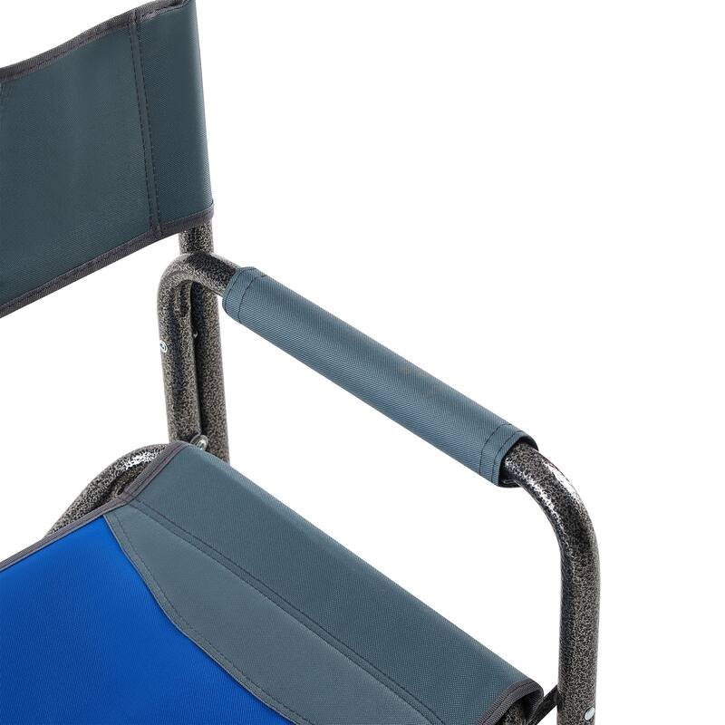 Padded Folding Outdoor Chair with Storage Pockets