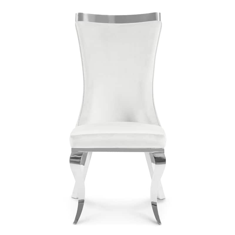 Furniture of America Thaddeus Glam Velvet High Back Side Chair (Set of 2)