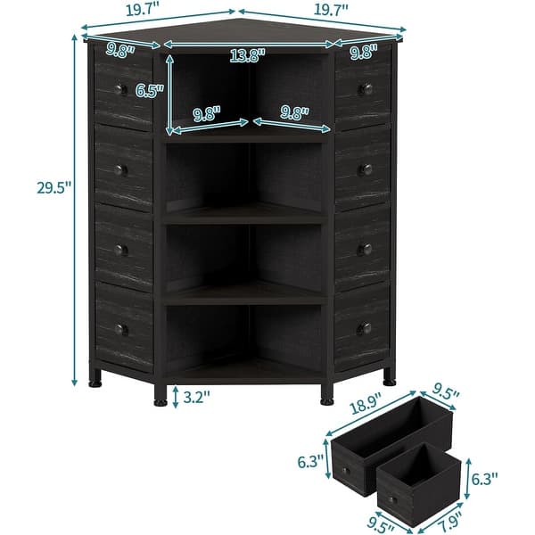 8-Drawer Corner Dresser with Storage Fabric Drawers and Open Shelves for  Small Spaces, Bedroom, Entryway, Living Room - Bed Bath & Beyond - 43616454