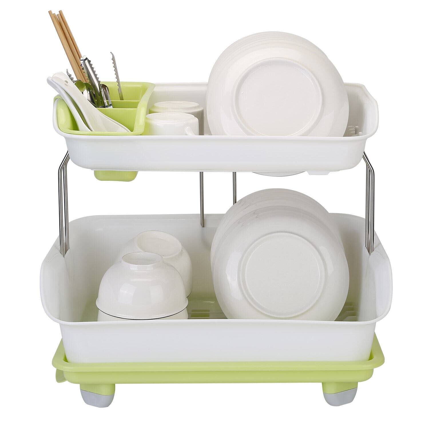 2Tier Dish Drying Rack with Cutlery Drainer Bed Bath & Beyond 39959669