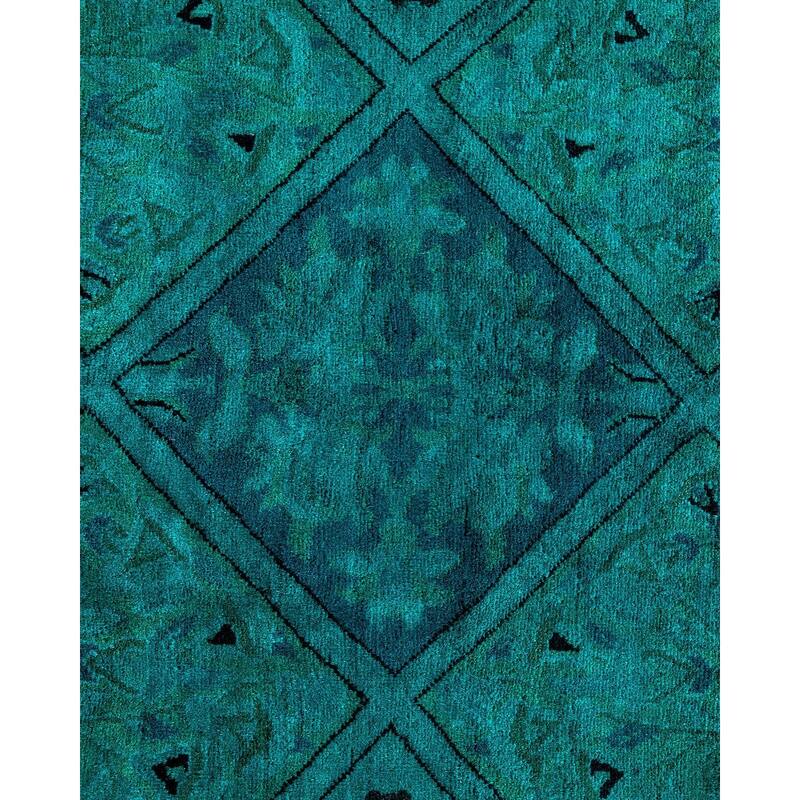 Fine Vibrance, One-of-a-Kind Hand-Knotted Area Rug - Green, 8' 1" x 8' 1" - 8' 1" x 8' 1"