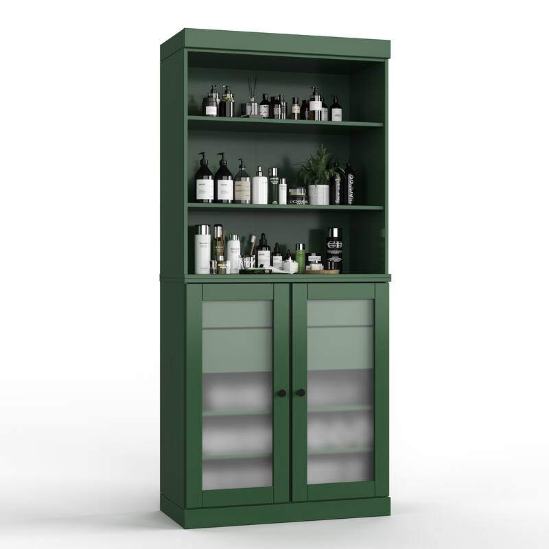 100% Solid Wood 32" Bathroom Cabinet with Optional Doors, 2-Drawers by Palace Imports