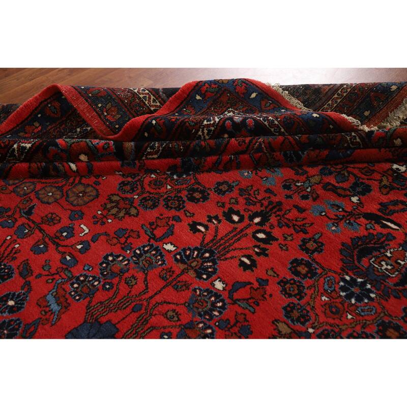 Hand Knotted Oriental 100% Wool Carpet Traditional All-Over Red Bibikabad Area Rug - 16' 7'' X 11' 7''
