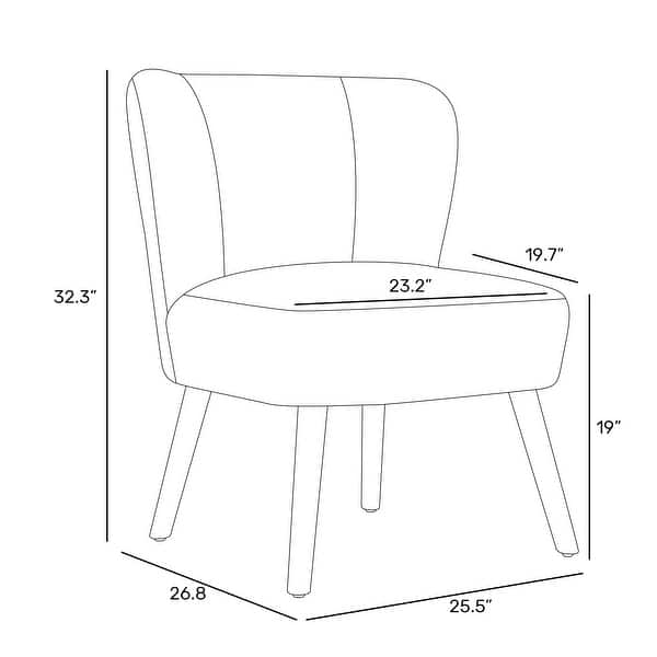 Boucle Polyester Upholstered Armless Accent Chair - Stain Resistant