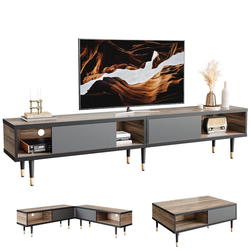 Modern TV Stand up to for 85 inch TVs Entertainment Center with Storage - 80 inch