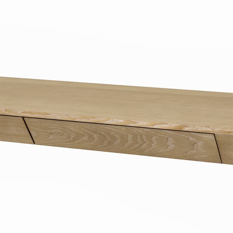Farmhouse Console Table with 2 Concealed Drawers, Waterfall Edge Design Entryway Table Sofa Table with Thickened Legs