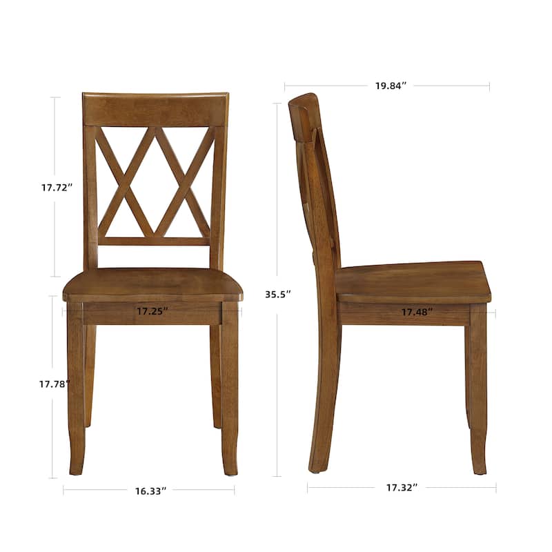 Vintage Cross Back Wood Double X-Back Dining Chairs