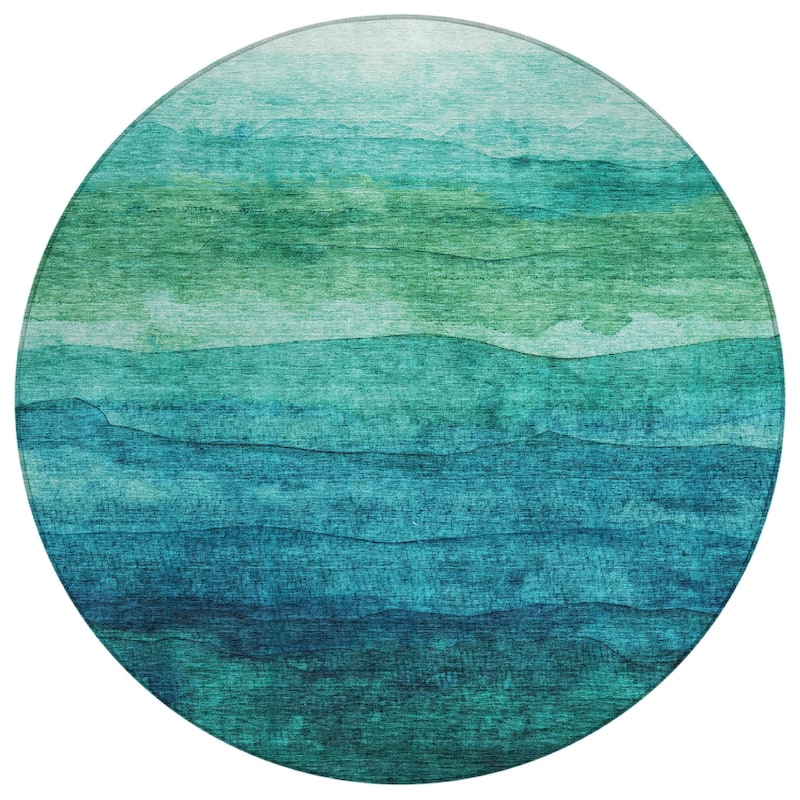 HomeRoots Abstract Modern Rectangle Outdoor Rug