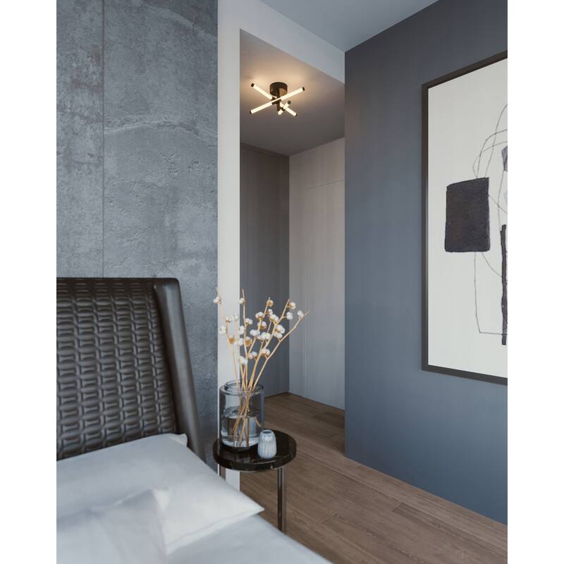 AFX Rusnak 16'' LED Semi-Flush Mount - Black