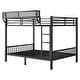 preview thumbnail 9 of 10, Queen Over Queen Bunk Bed, Heavy Duty Beds Frame with Ladder & Guardrail
