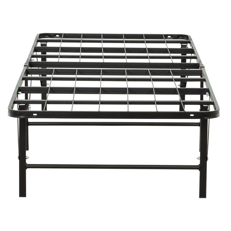 Twin Size Metal Bed Frame with Storage, Sturdy Mattress Foundation for Kids & Guest Rooms