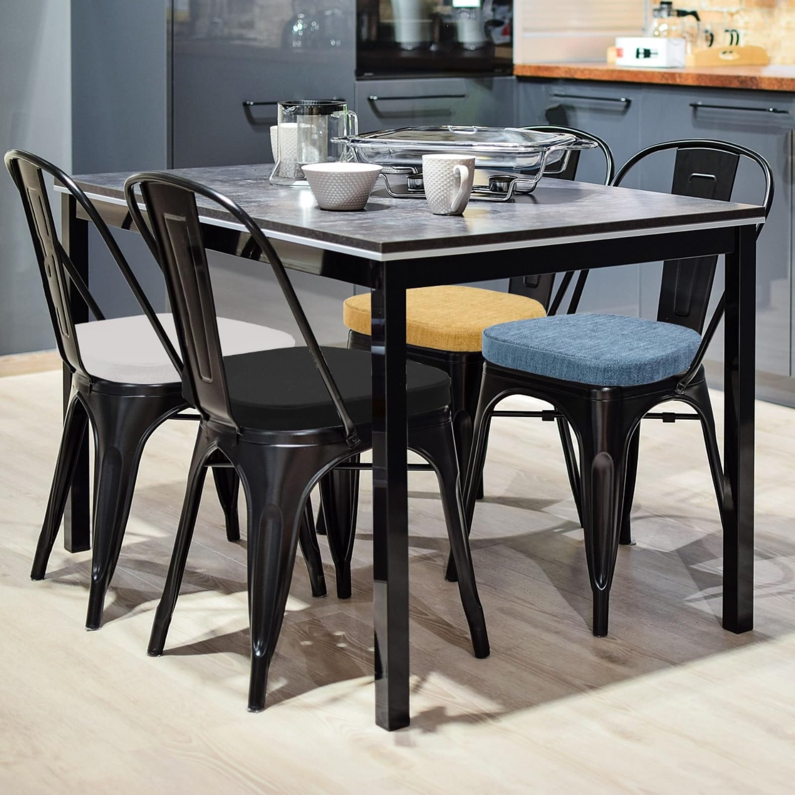 14x14 Inches Metal Chairs Cushions with Ties Set of 4 Non Slip Metal Dining Chair Pads Kitchen Chair Cushions 4 Cushions Only Bed Bath Beyond 40510929