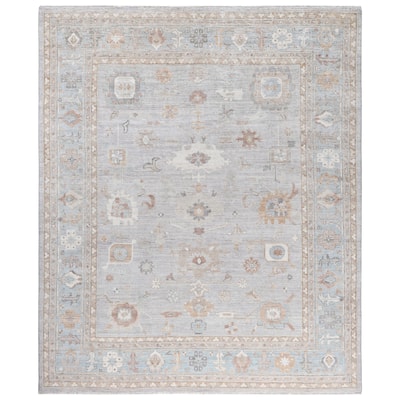 Oushak One-of-a-Kind Hand-Knotted Area Rug - Gray - 8' 4" x 9' 10"