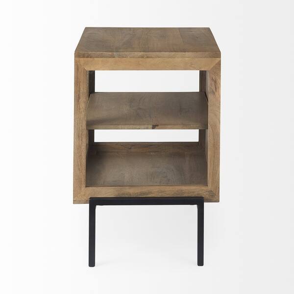 Rustic Honey Brown And Black Shadowbox Cabinet