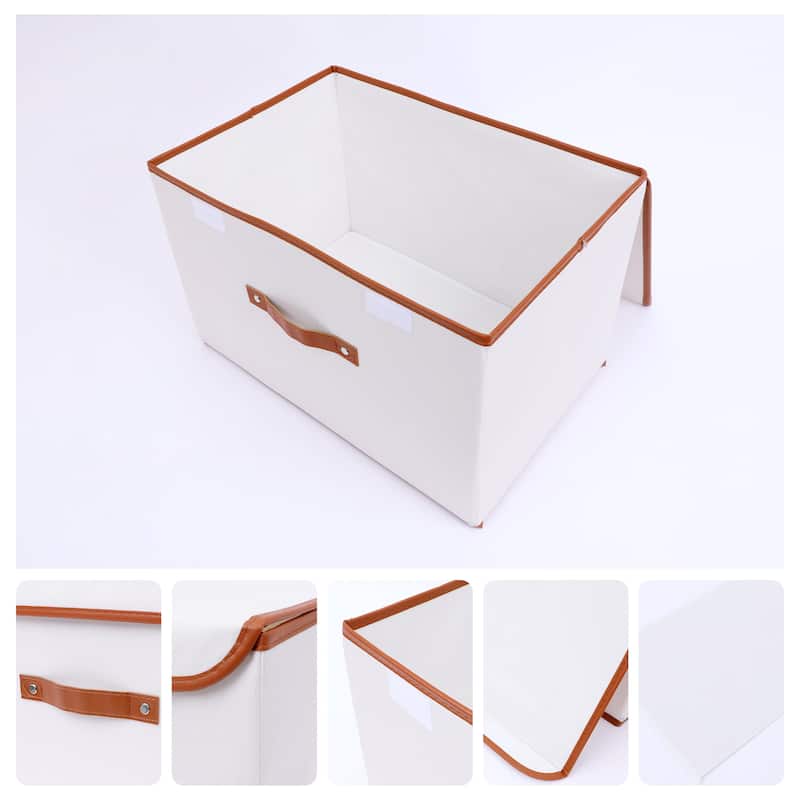 Storage Cube, Fabric Storage Bin with Handles and Lid for Shelves Closet, 1 Pcs Collapsible Storage Basket for Organizing Cloth
