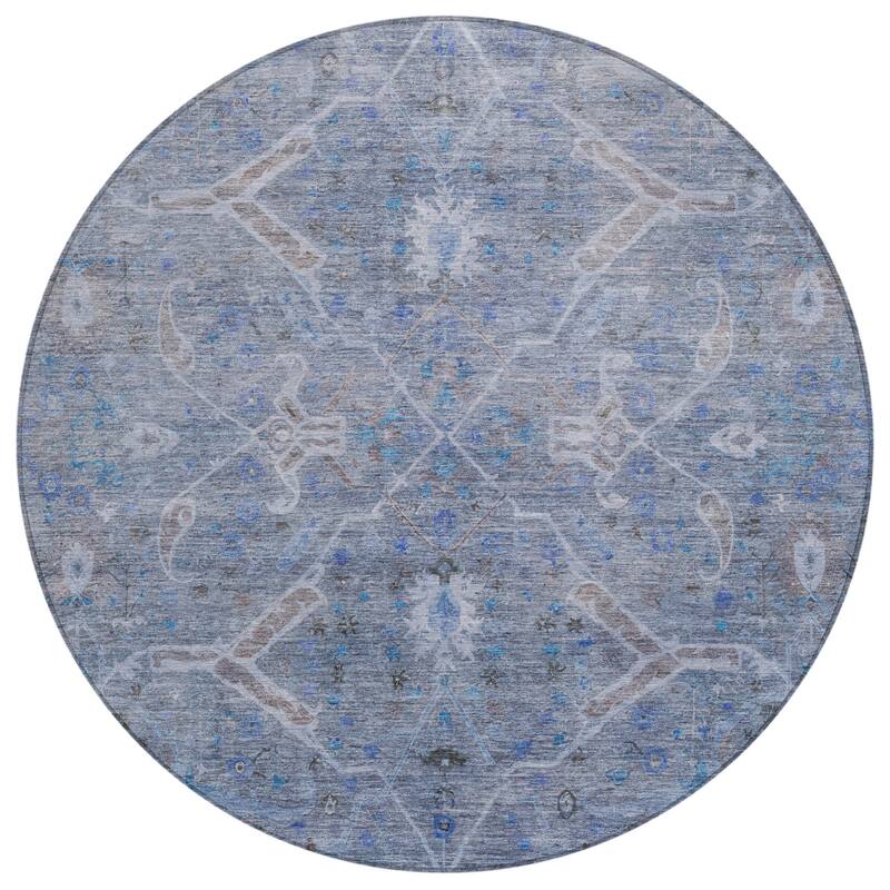 Machine Washable Indoor/ Outdoor Vintage Traditional Chantille Rug
