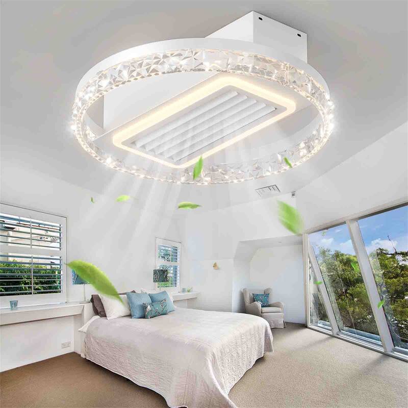 Bladeless Fan Lamp With Lights Dimmable LED