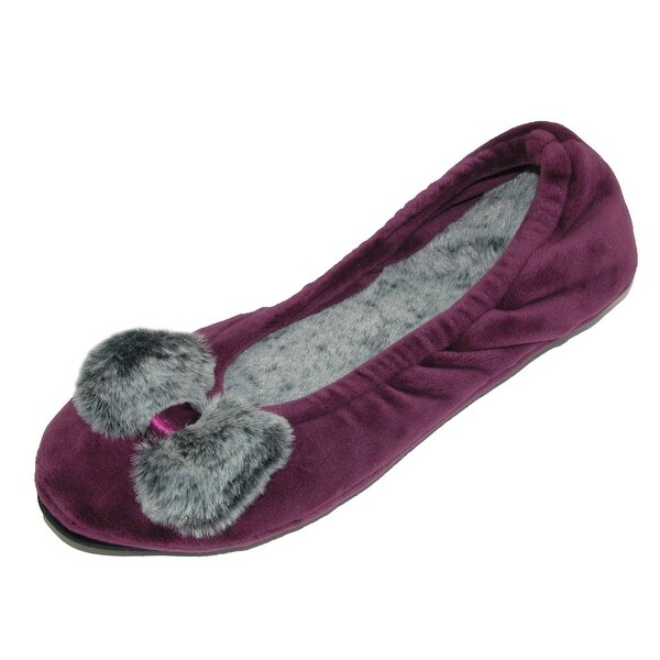velour ballerina slippers