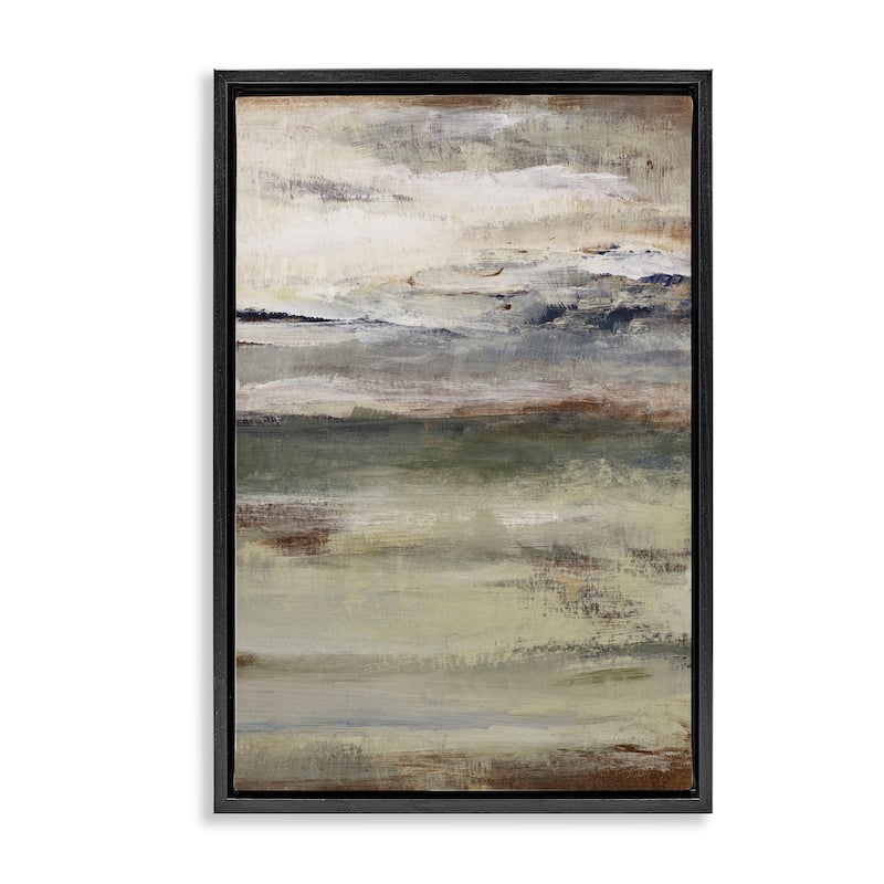 Stupell Earthy Abstract Layers Framed Floater Canvas Wall Art Design By Lanie Loreth - 17 x 25 - Black