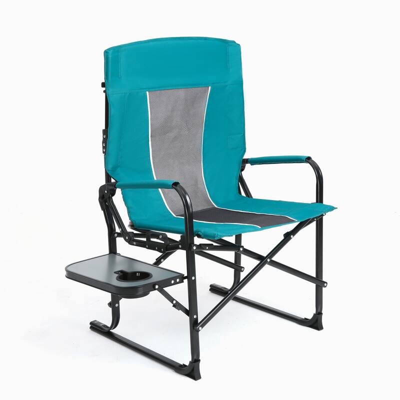 Oversized Portable Folding Camping Chair with Side Table and Pocket