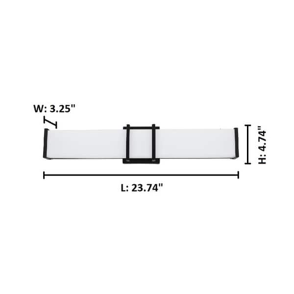 Porch & Den Squire Acrylic/ Matte Black Finish LED Vanity Light
