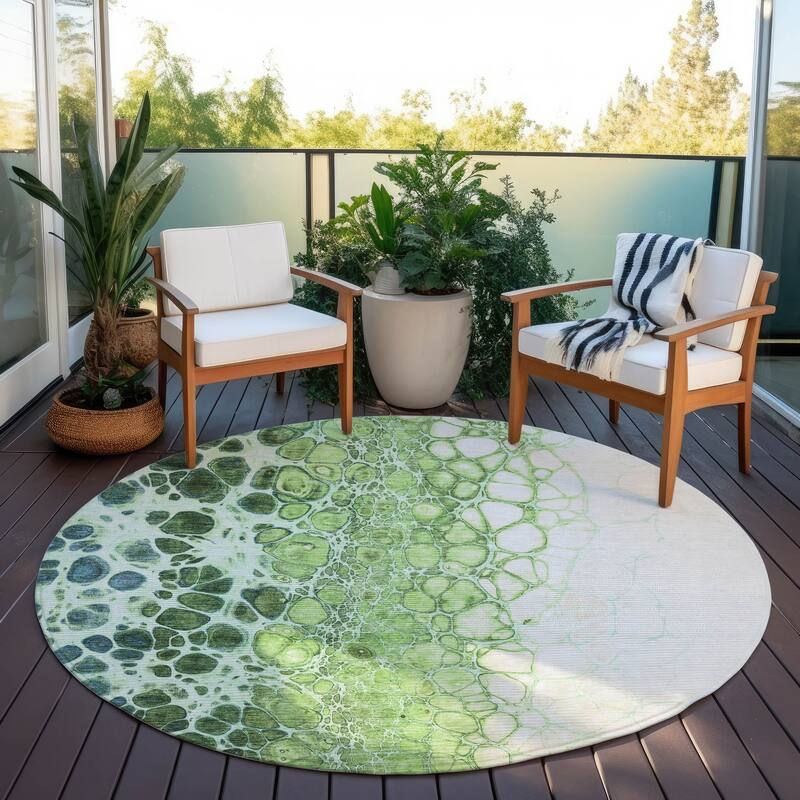 Machine Washable Indoor/ Outdoor Chantille Abstract Cobblestone Rug