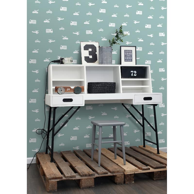 Chesapeake Briony Blue Vehicles Wallpaper - 20.9 x 396 x 0.025