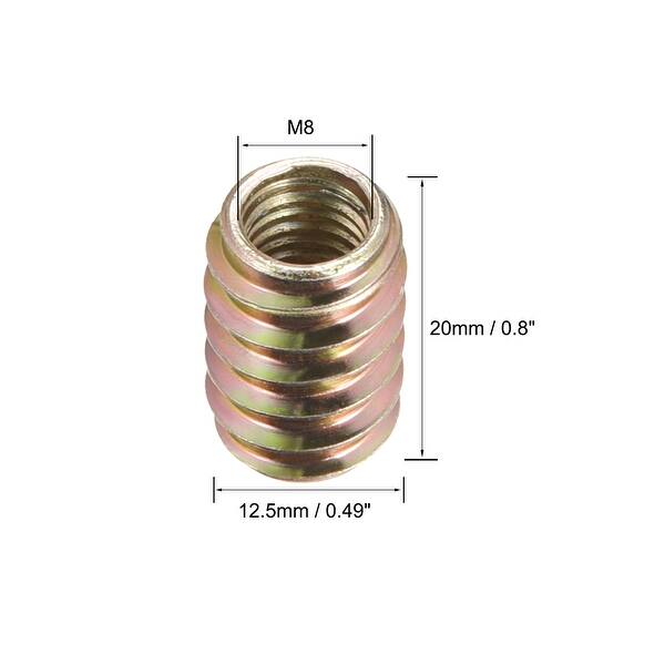 Furniture Threaded Insert Nut Carbon Steel M8 Inter Thread 20mm 20pcs ...