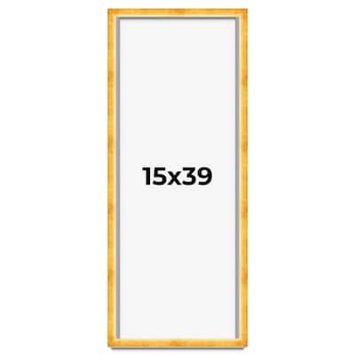 15x39 Shadow Box Frame Gold | 1.625 Inches Deep Real Wood Traditional