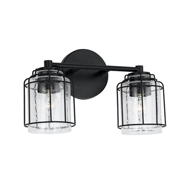 Matte black 2 top light vanity light