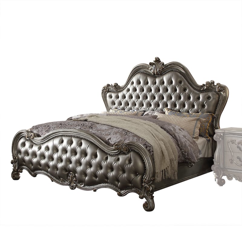 Klinger Silver and Antique Platinum Bed with Arched Headboard