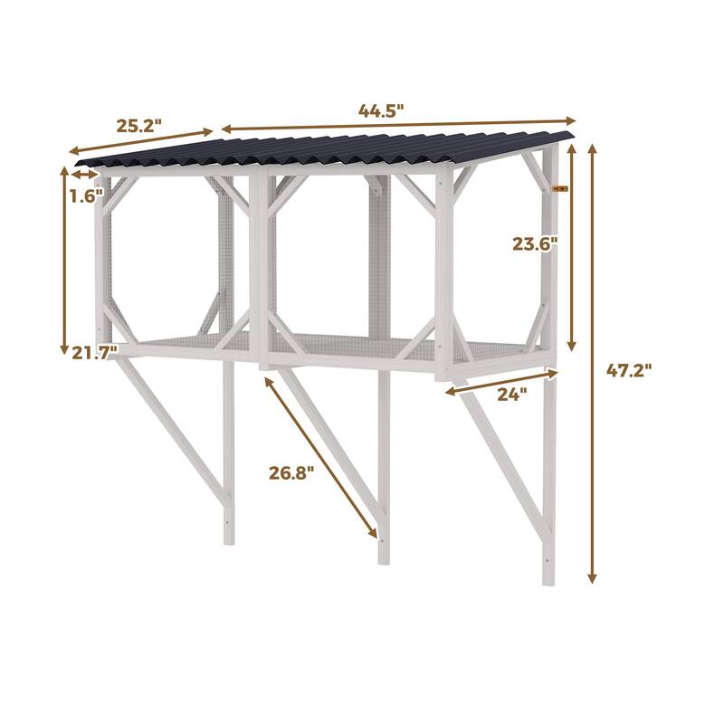 Cat Window Perch, Cat Window Box for Large Indoor Cats, Outdoor Cat Enclosure for Sunbathing, Napping & Overlooking