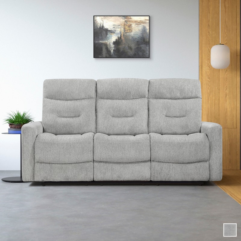 Mandevilla Chenille Manual Double Reclining Sofa