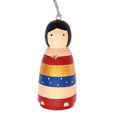 Novica Handmade Wonder Woman Wood Ornament